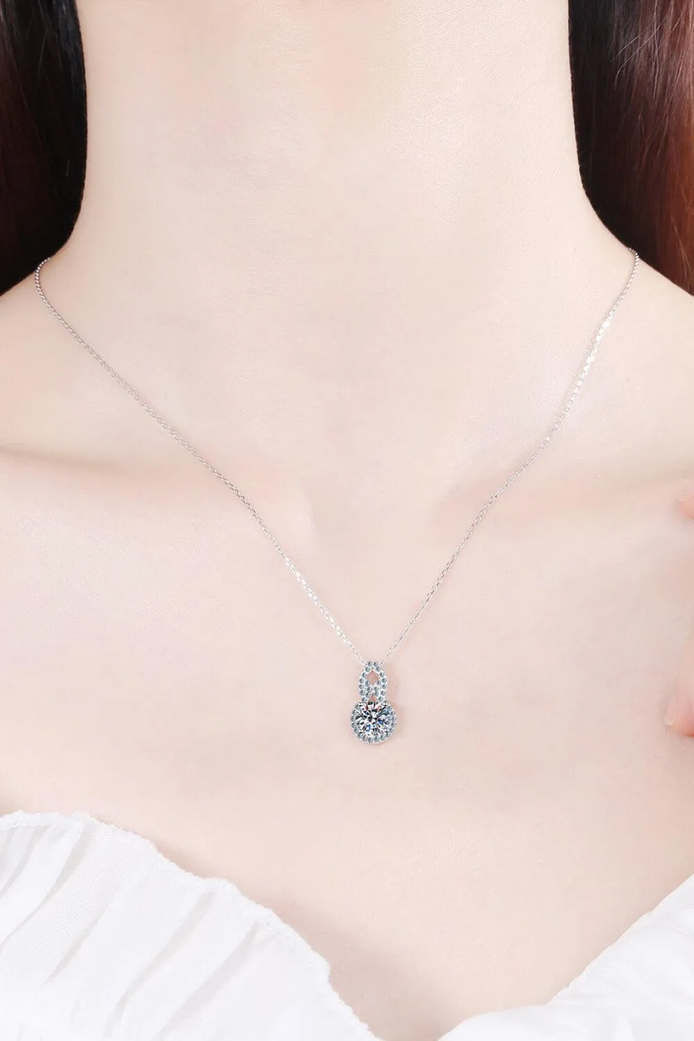 1 Carat Moissanite Drop Pendant Necklace