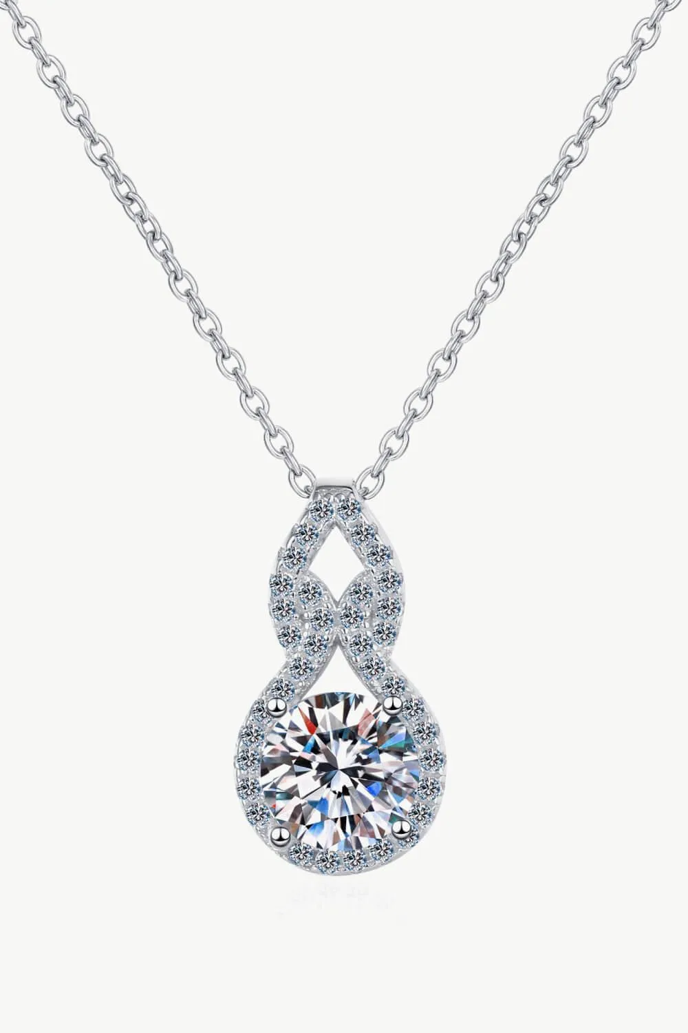 1 Carat Moissanite Drop Pendant Necklace