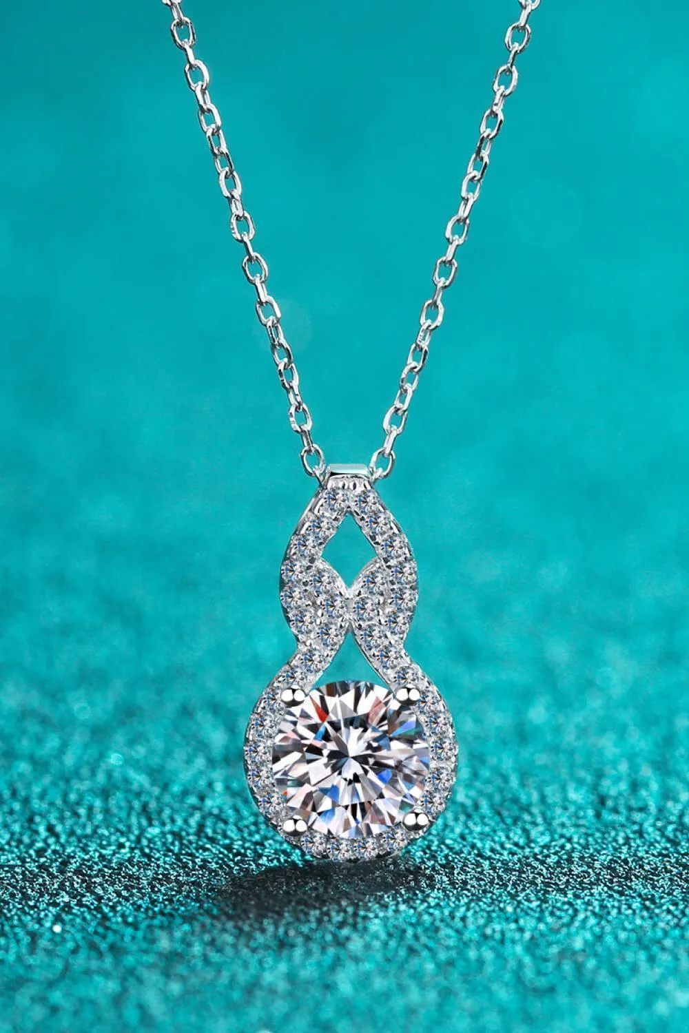 1 Carat Moissanite Drop Pendant Necklace
