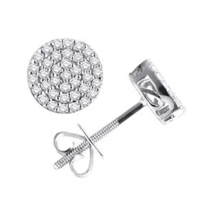 10 Karat White Gold 0.25 Carat Diamond Round Stud Earrings