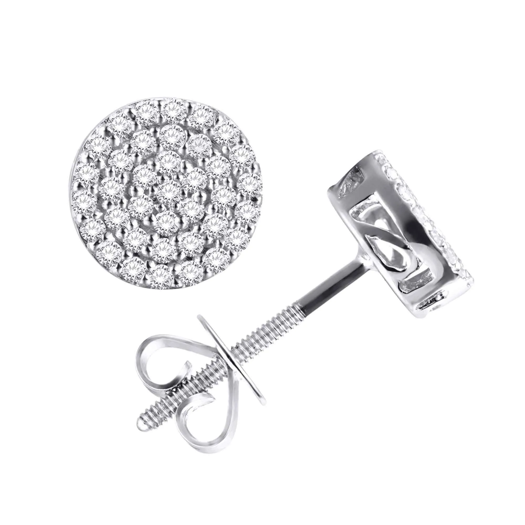 10 Karat White Gold 0.25 Carat Diamond Round Stud Earrings