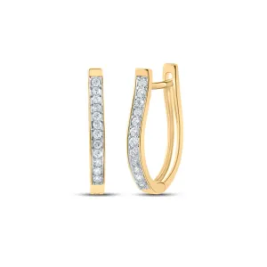 10kt Yellow Gold Sparkling Diamond Hoop Earrings