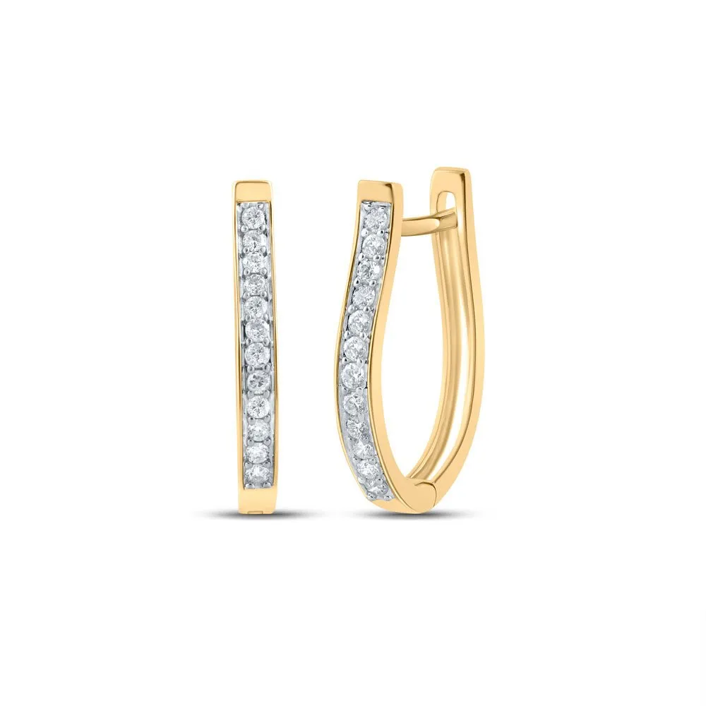 10kt Yellow Gold Sparkling Diamond Hoop Earrings