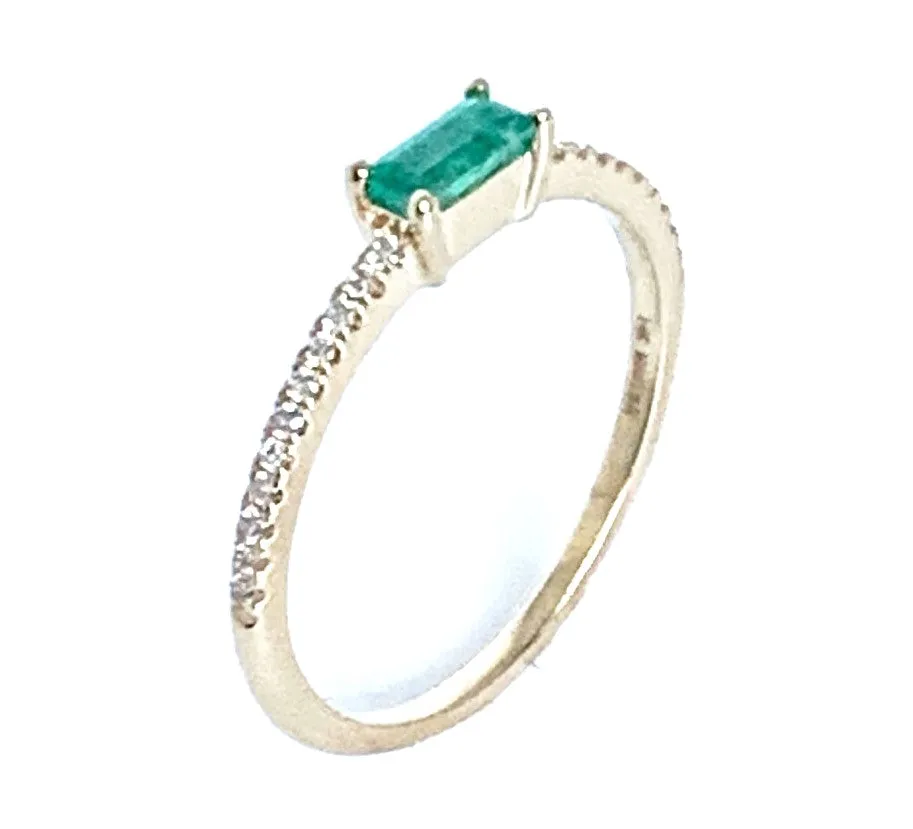 14k gold baguette ruby & diamond designer fashion stack ring MR4863DRUB