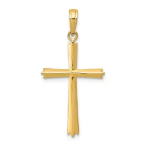 14K Gold Cross Pendant with Solid Cast Design