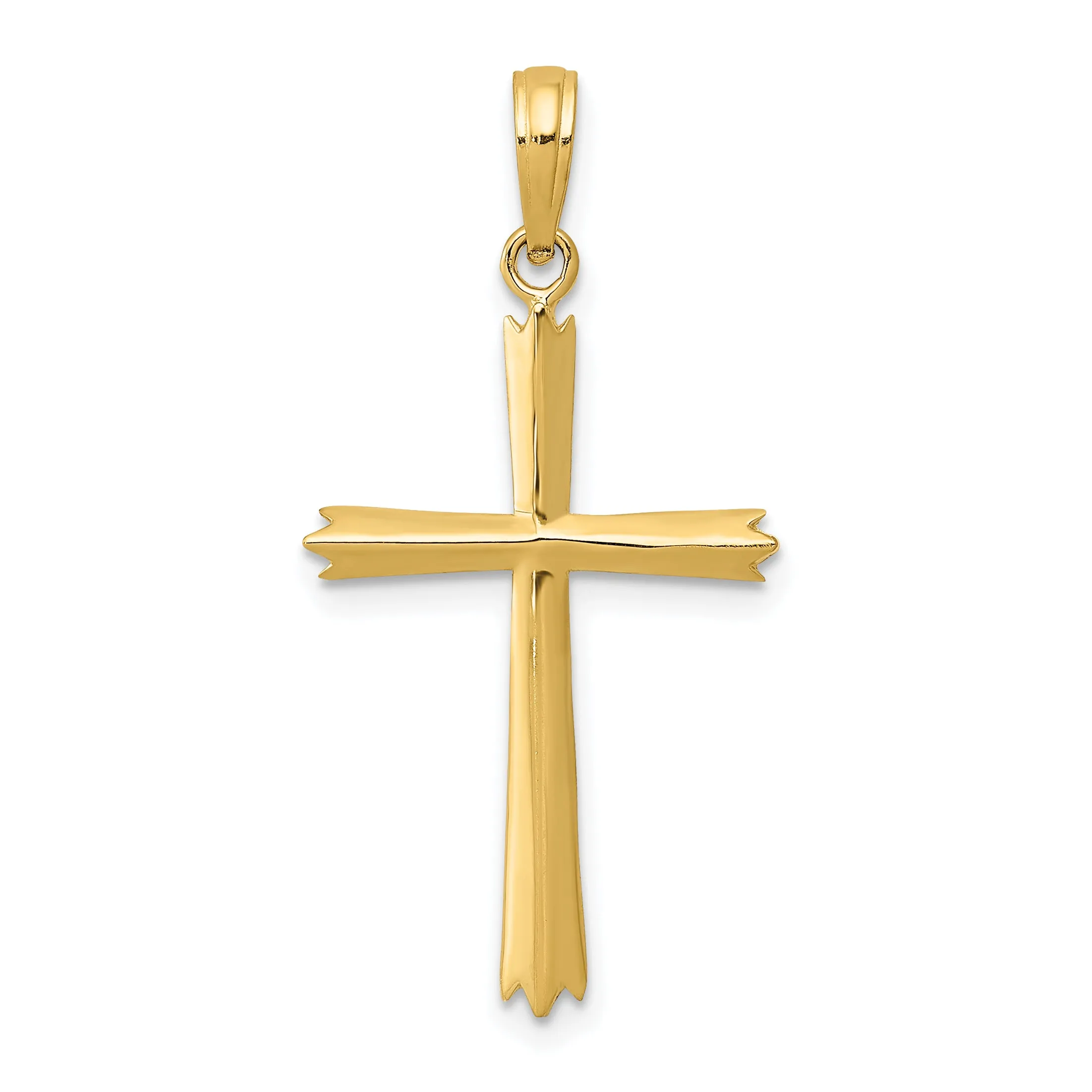 14K Gold Cross Pendant with Solid Cast Design