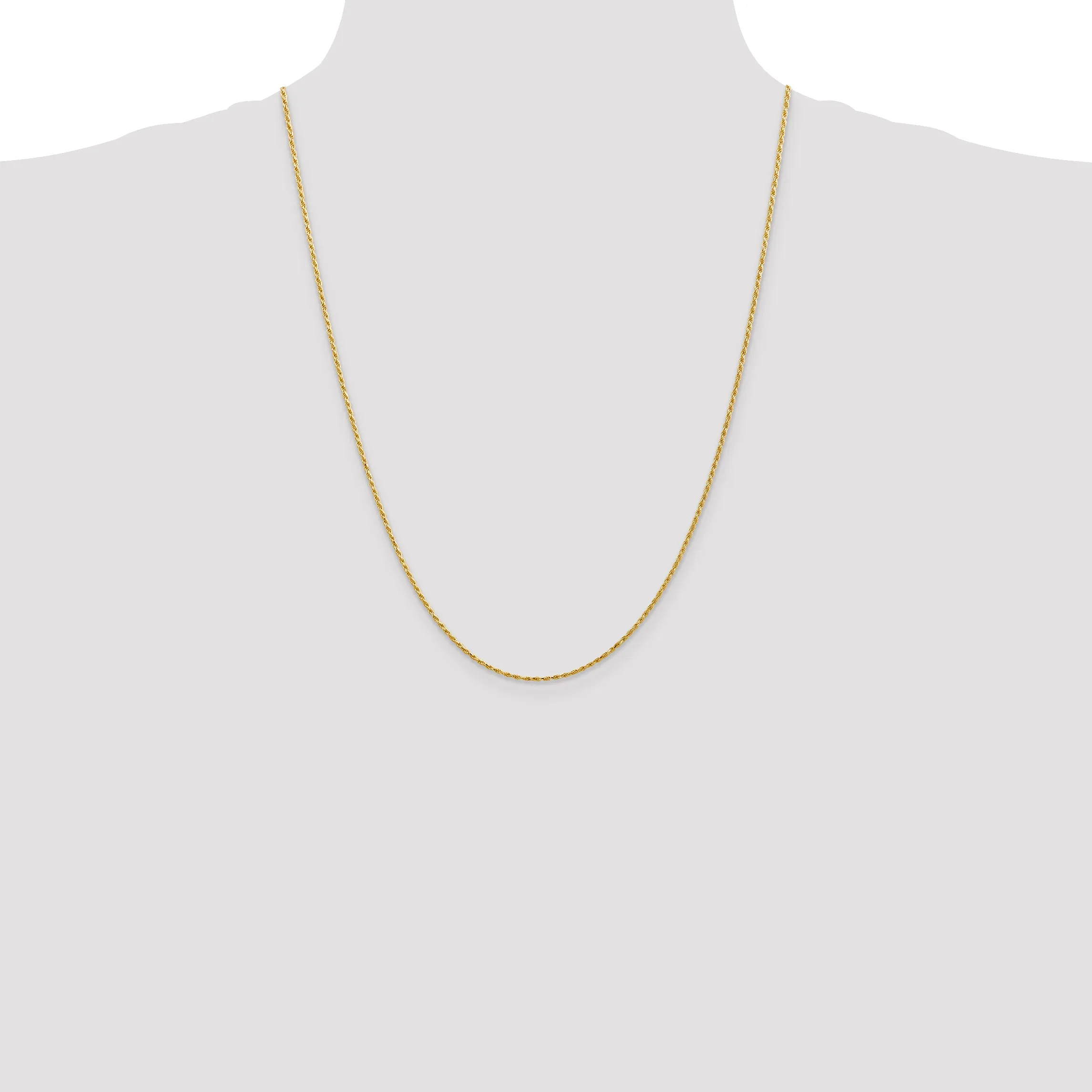 14K Gold Diamond-Cut Rope Necklace with Lobster Clasp