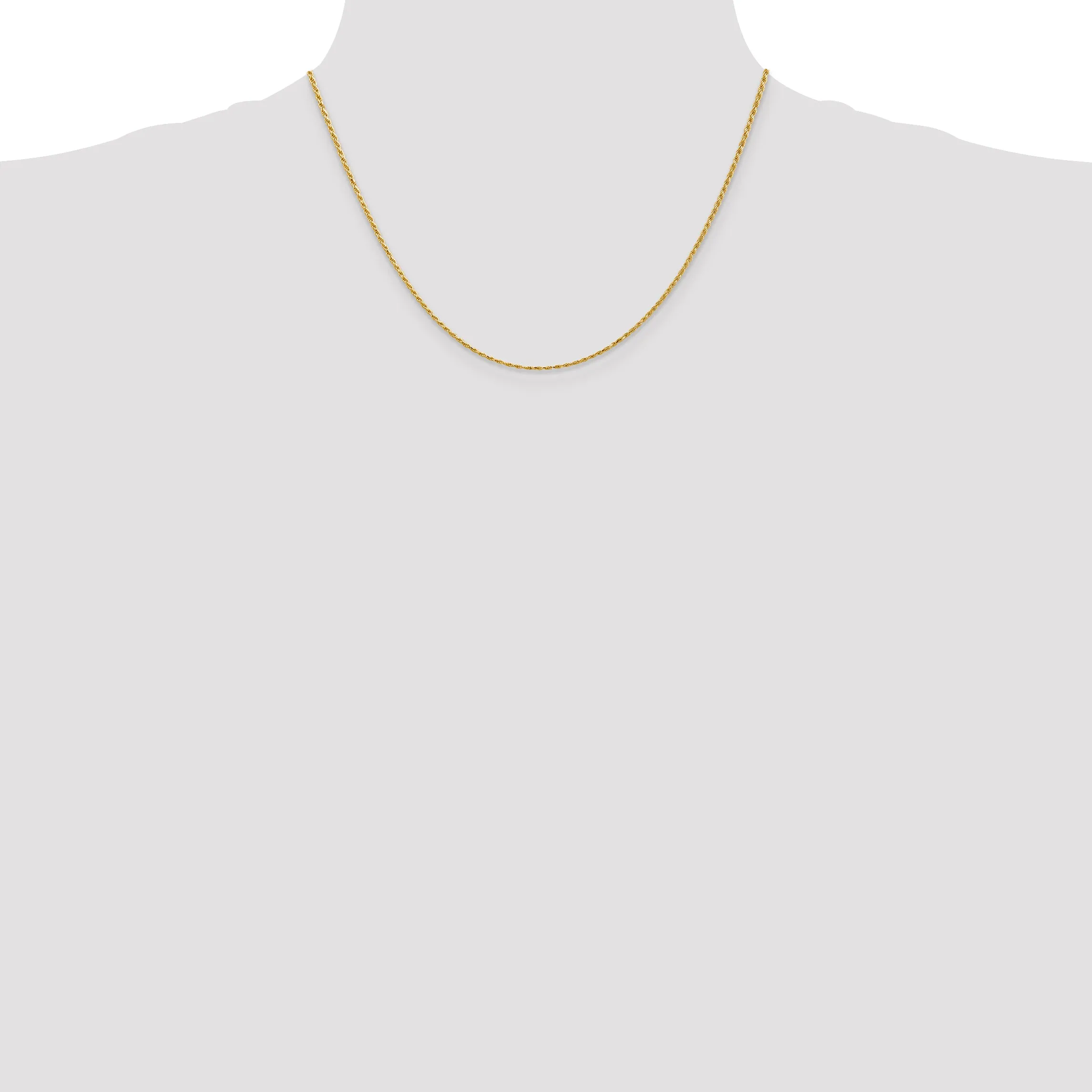 14K Gold Diamond-Cut Rope Necklace with Lobster Clasp