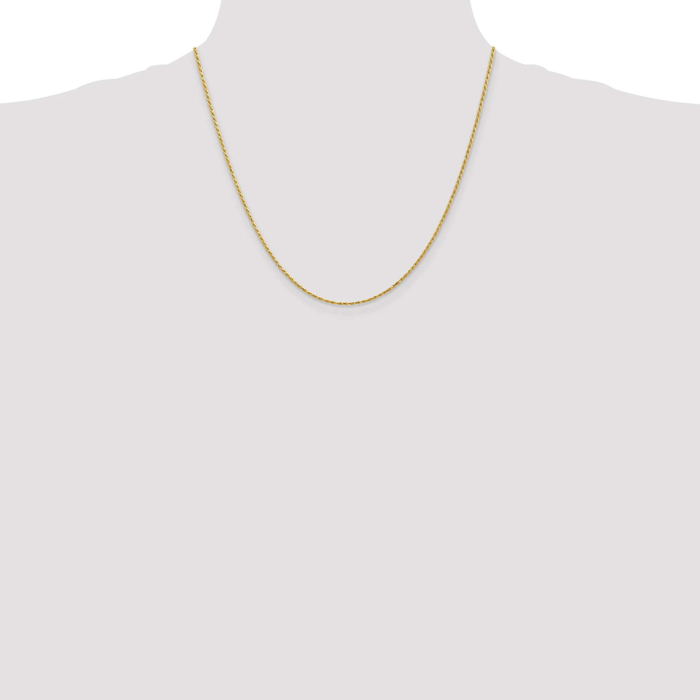 14K Gold Diamond-Cut Rope Necklace with Lobster Clasp