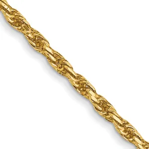 14K Gold Diamond-Cut Rope Necklace with Lobster Clasp