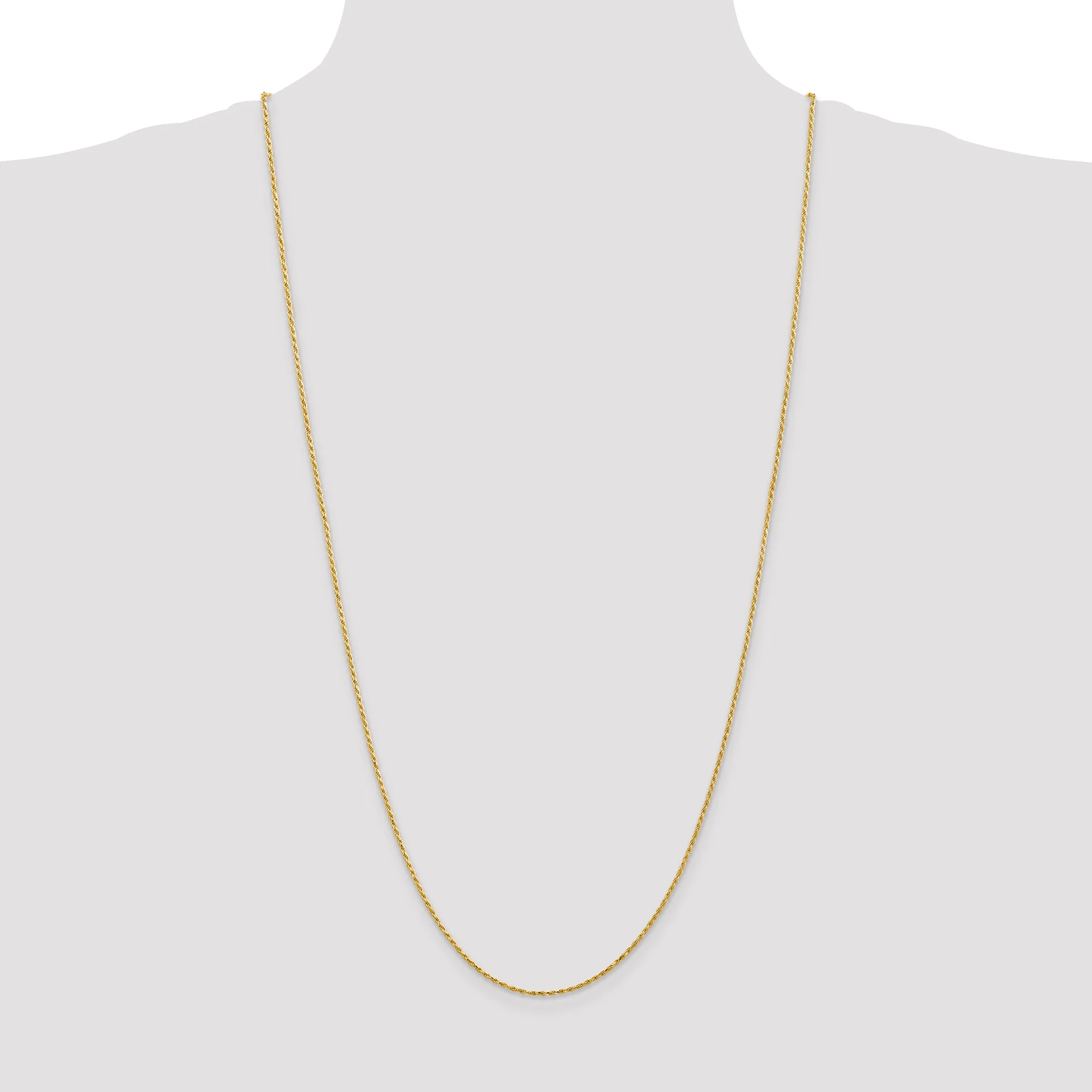 14K Gold Diamond-Cut Rope Necklace with Lobster Clasp