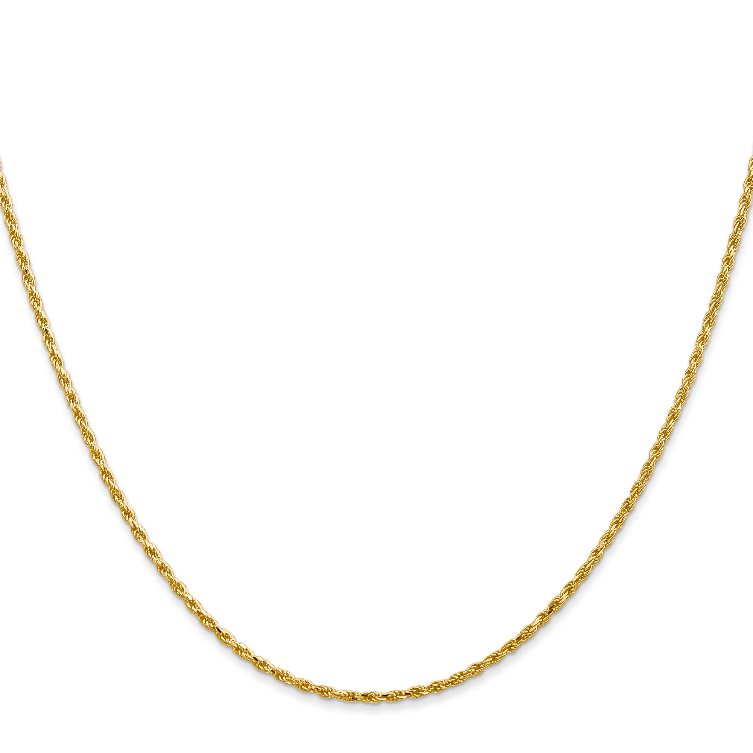 14K Gold Diamond-Cut Rope Necklace with Lobster Clasp