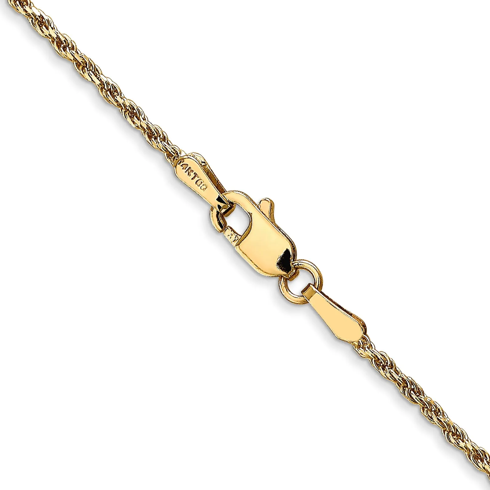 14K Gold Diamond-Cut Rope Necklace with Lobster Clasp
