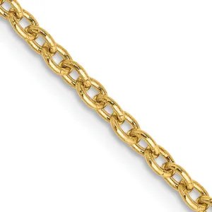 14K Gold Polished Cable Chain Necklace with Lobster Clasp 16