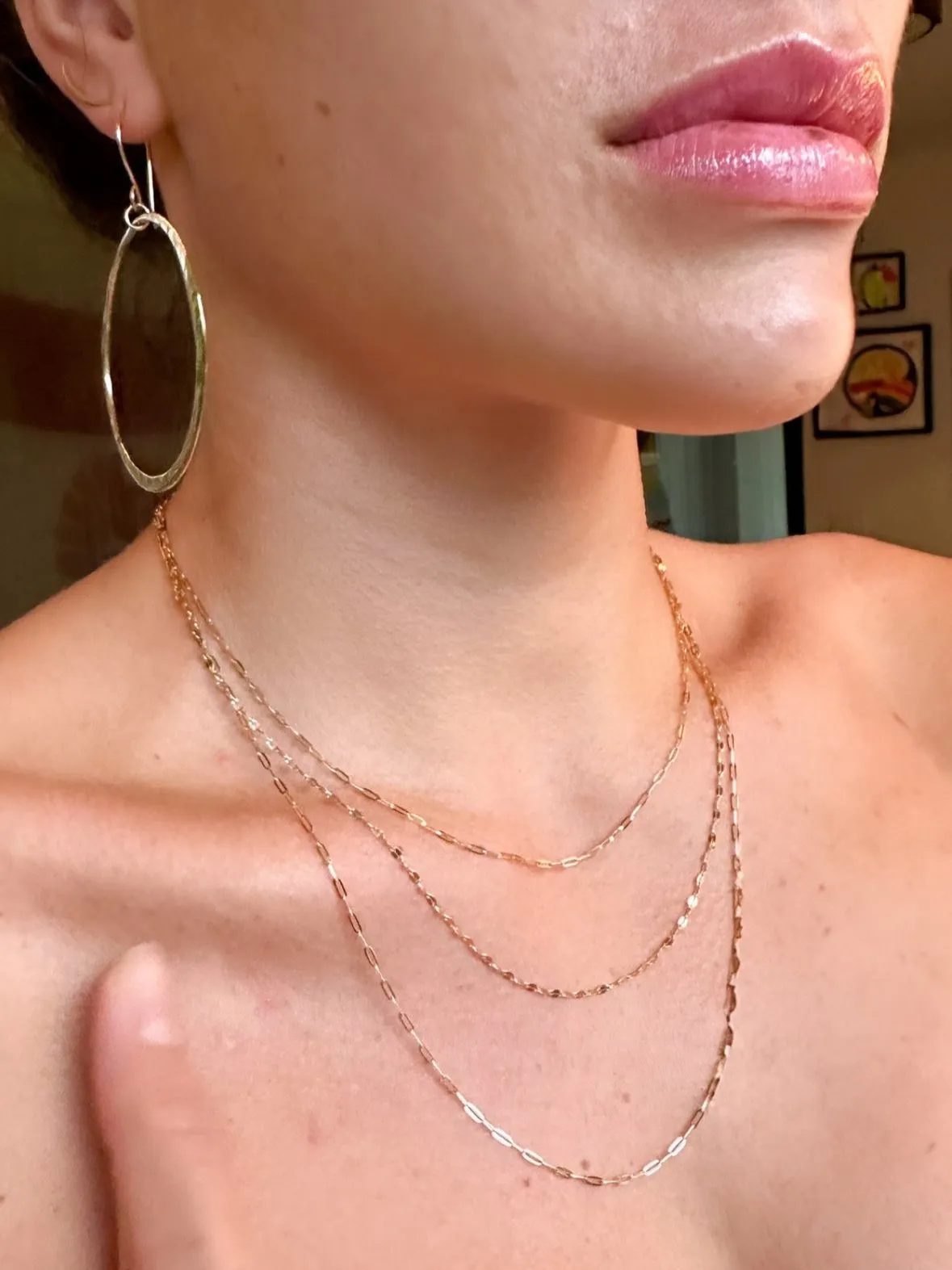 14K Golden Triple Waterfall Necklace