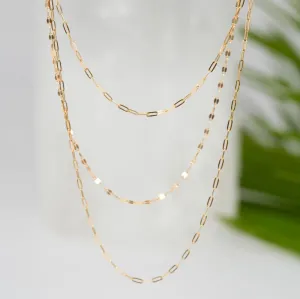 14K Golden Triple Waterfall Necklace