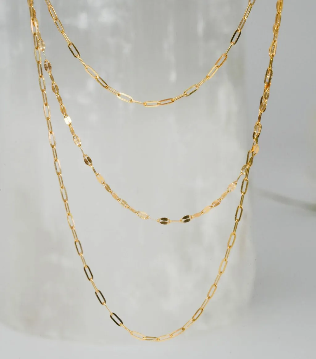 14K Golden Triple Waterfall Necklace
