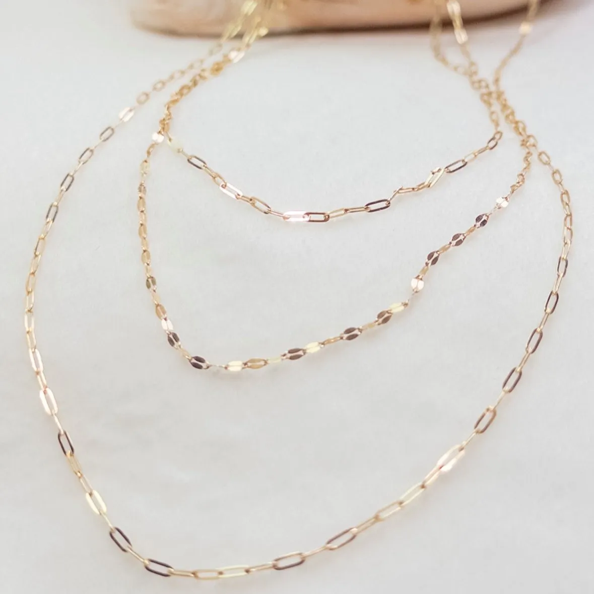 14K Golden Triple Waterfall Necklace