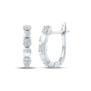 14kt White Gold Sparkling Diamond Hoop Earrings