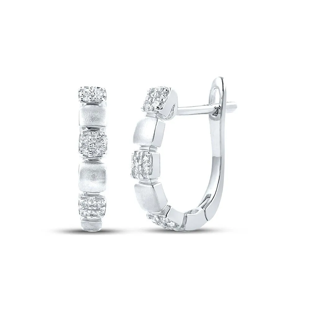14kt White Gold Sparkling Diamond Hoop Earrings