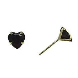 14kt Yellow Gold .47 Carat CZ Heart January Birthstone Earrings