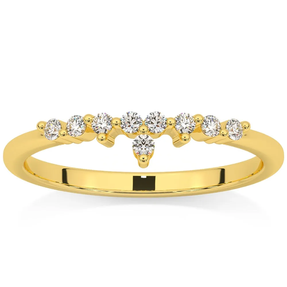 1/5Ct Stackable Diamomnd Anniversary Ring Wedding Band 14k Gold Lab Grown