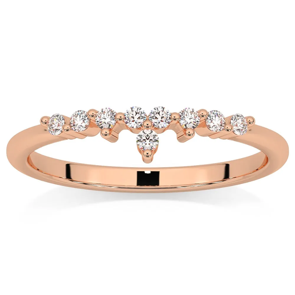 1/5Ct Stackable Diamomnd Anniversary Ring Wedding Band 14k Gold Lab Grown