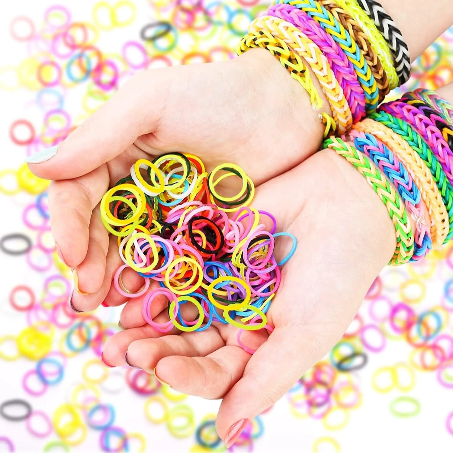 17160  Loom Rubber Bands Refill Kit in 34 Color with 600 Clips,6 Hooks,1 Instruction, Premium Bracelet Making Kit for Kids Weaving DIY Crafting Gift