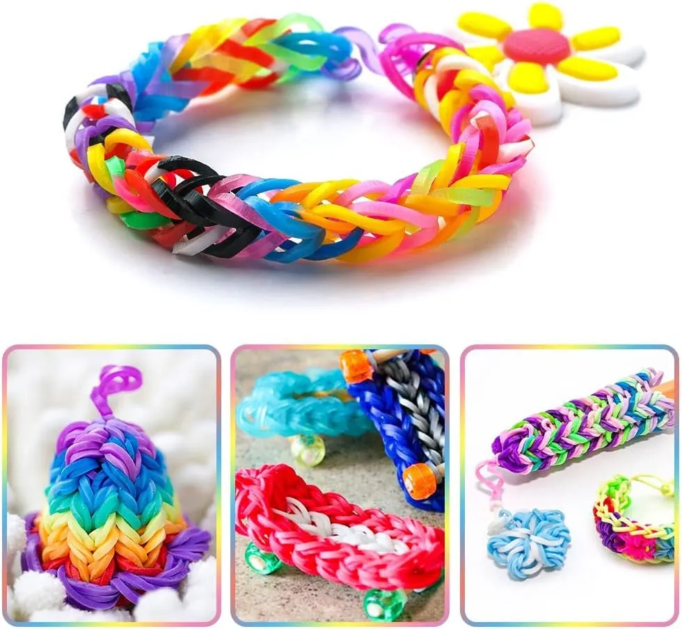 17160  Loom Rubber Bands Refill Kit in 34 Color with 600 Clips,6 Hooks,1 Instruction, Premium Bracelet Making Kit for Kids Weaving DIY Crafting Gift