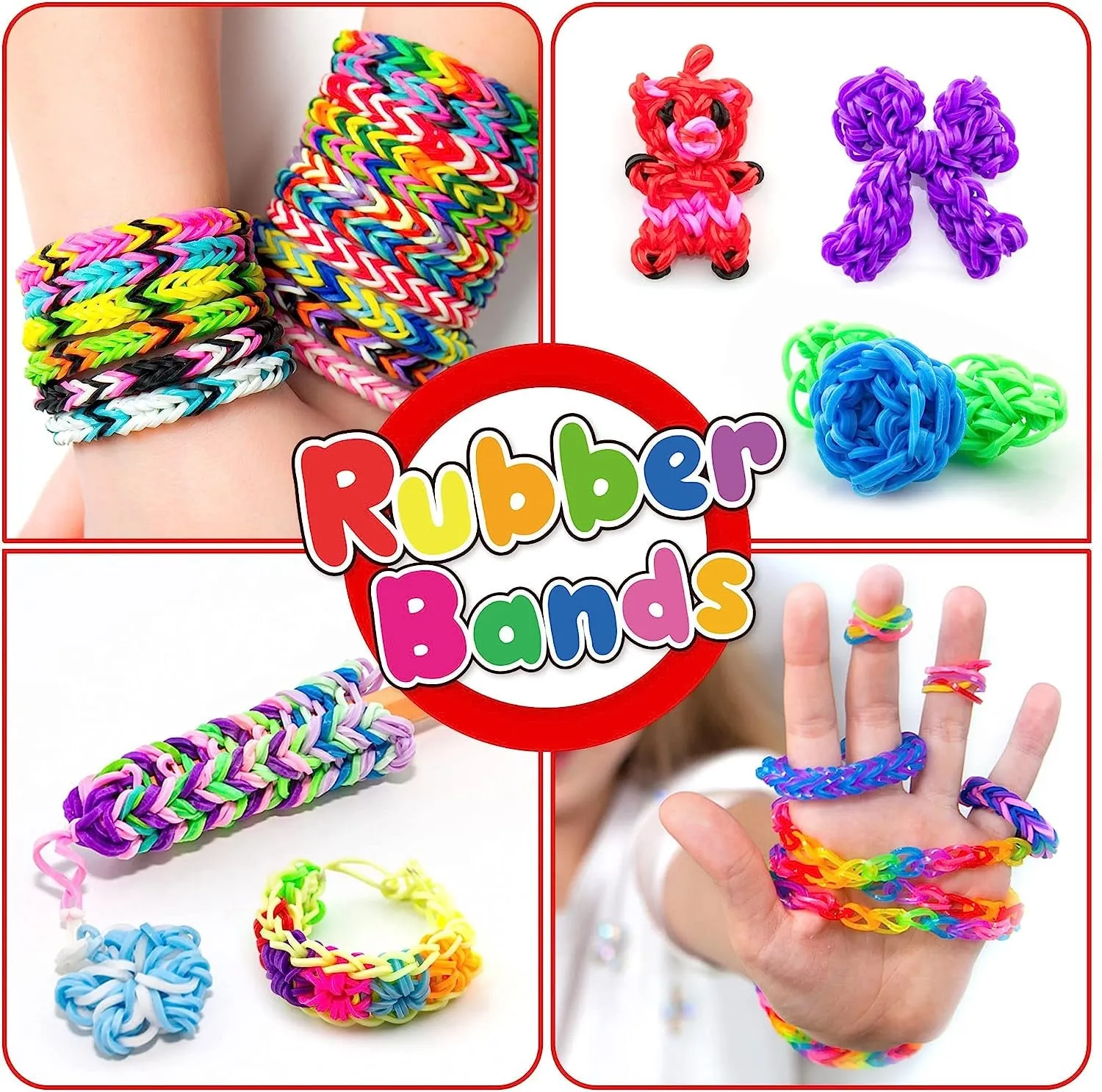 17160  Loom Rubber Bands Refill Kit in 34 Color with 600 Clips,6 Hooks,1 Instruction, Premium Bracelet Making Kit for Kids Weaving DIY Crafting Gift