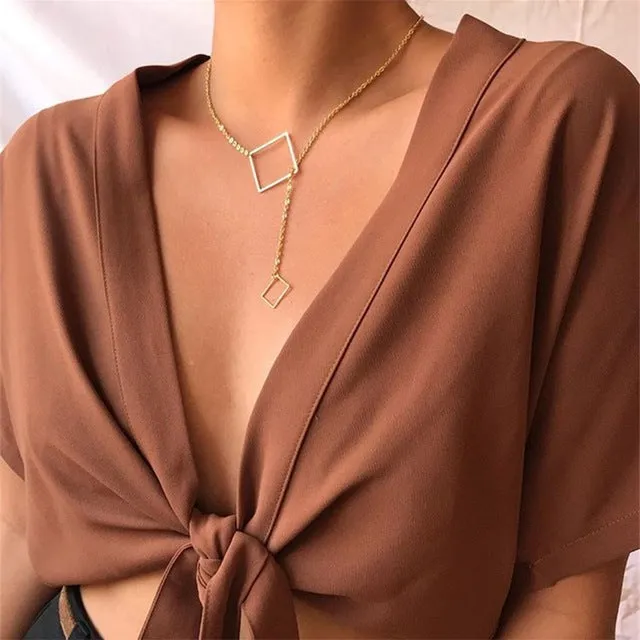 17KM Vintage Gold Round Necklaces Coin Necklaces For Women Girl Long Coin Pendant & Necklace 2019 Female Fashion Jewelry Gift