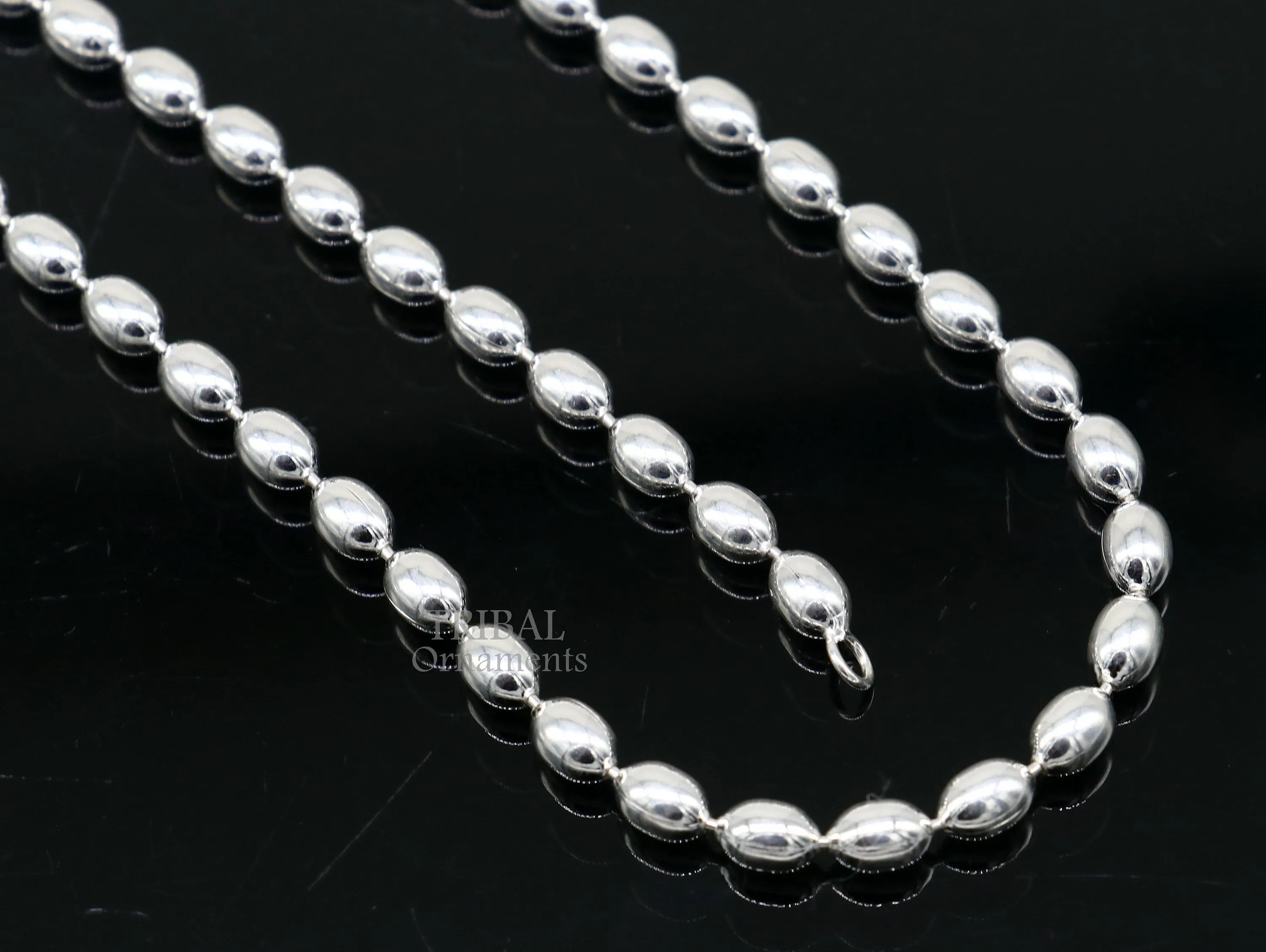 20" 4MM 925 sterling silver beaded chains for adding elegance and sparkle to any outfit their captivating beauty and graceful movement CH219