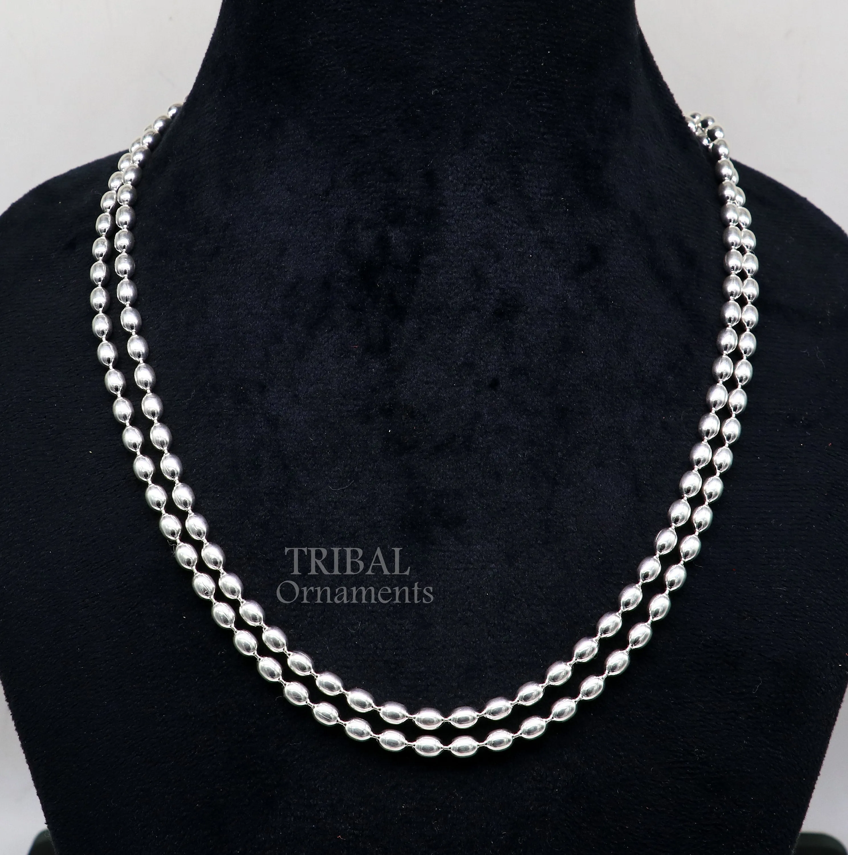 20" 4MM 925 sterling silver beaded chains for adding elegance and sparkle to any outfit their captivating beauty and graceful movement CH219