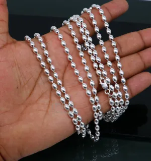 20" 4MM 925 sterling silver beaded chains for adding elegance and sparkle to any outfit their captivating beauty and graceful movement CH219