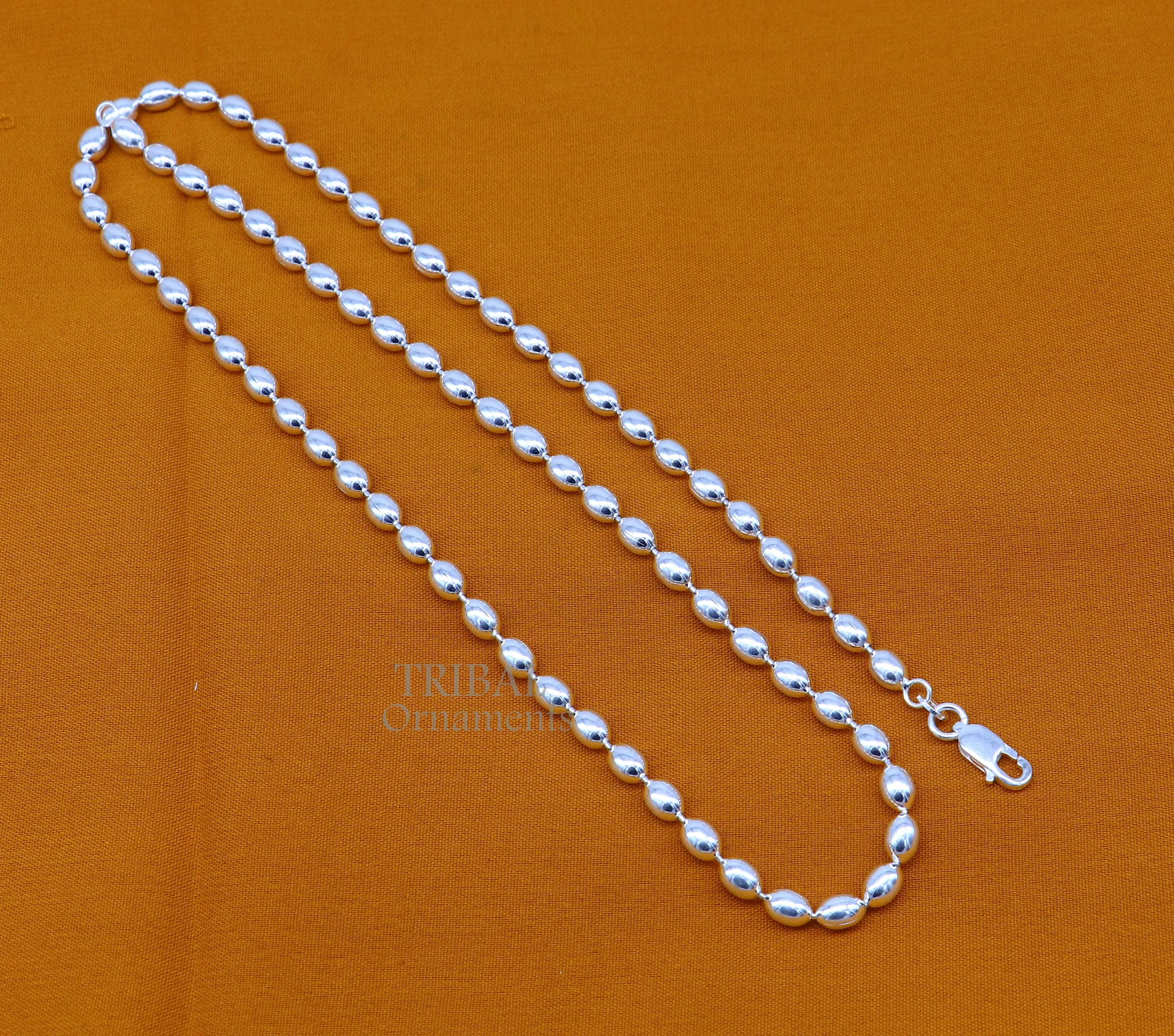 20" 4MM 925 sterling silver beaded chains for adding elegance and sparkle to any outfit their captivating beauty and graceful movement CH219