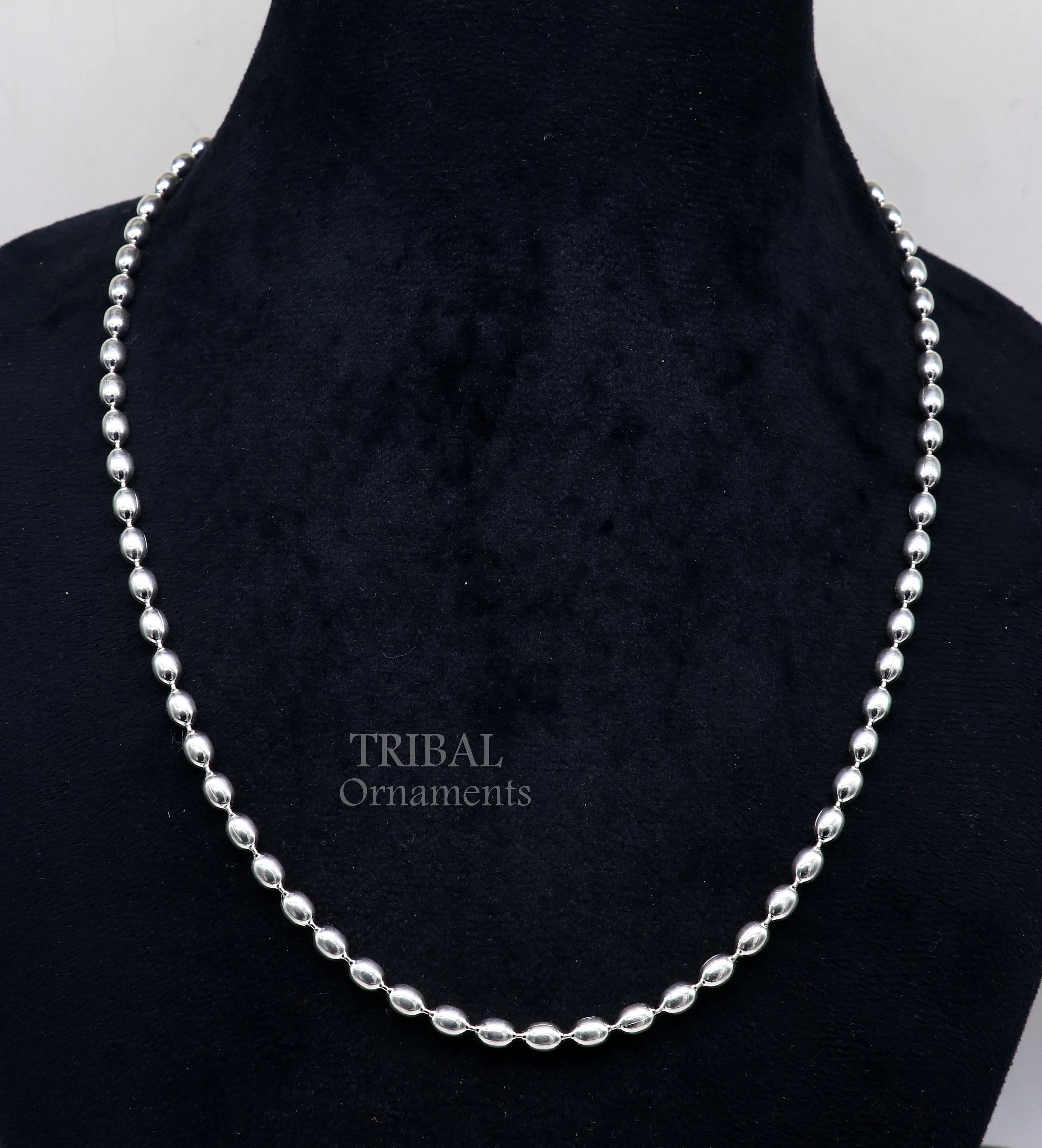20" 4MM 925 sterling silver beaded chains for adding elegance and sparkle to any outfit their captivating beauty and graceful movement CH219