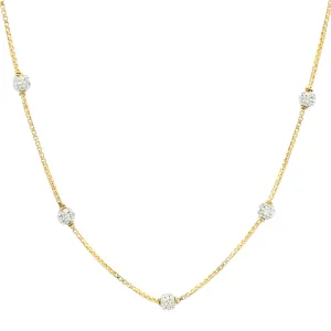 22ct Gold Box Chain with Rhodium Diamond-Cut Beads & Hook Clasp – Elegant & Timeless | 18 Inches