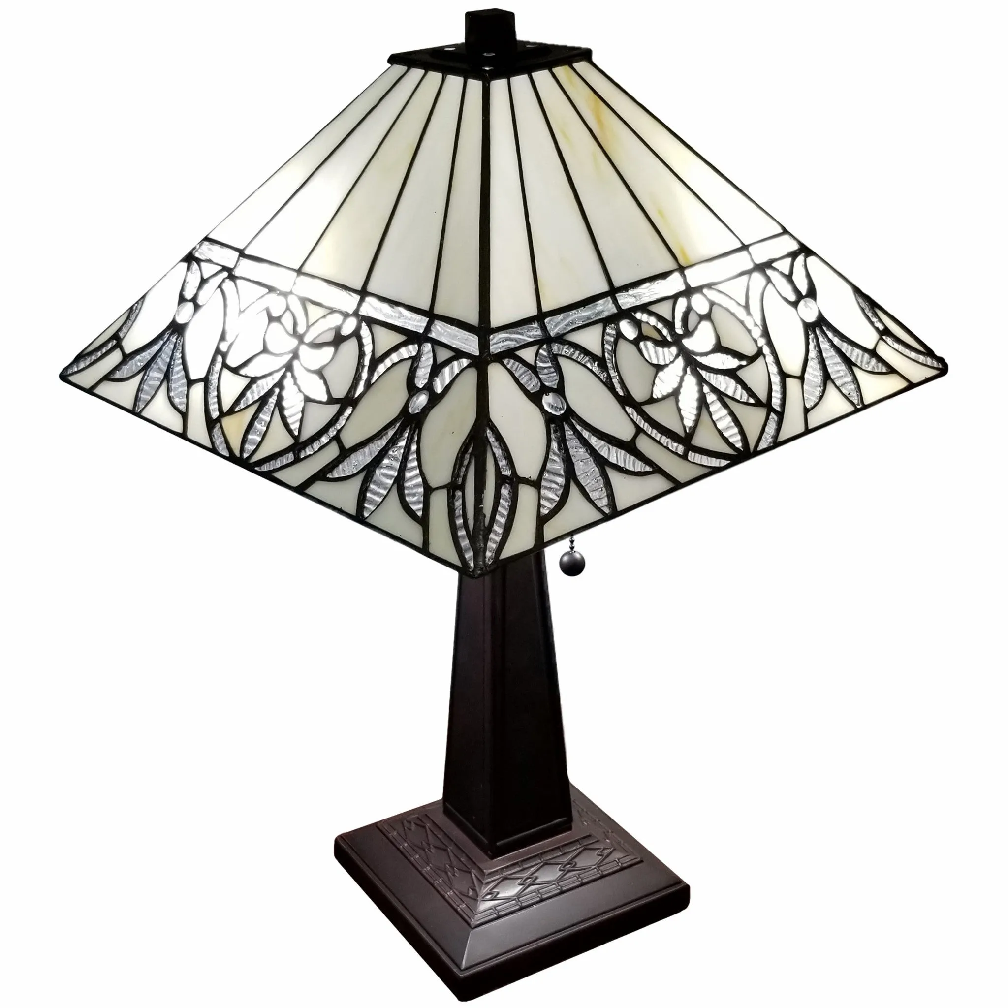 23" Stained Glass Butterfly Two Light Mission Style Table Lamp By Homeroots