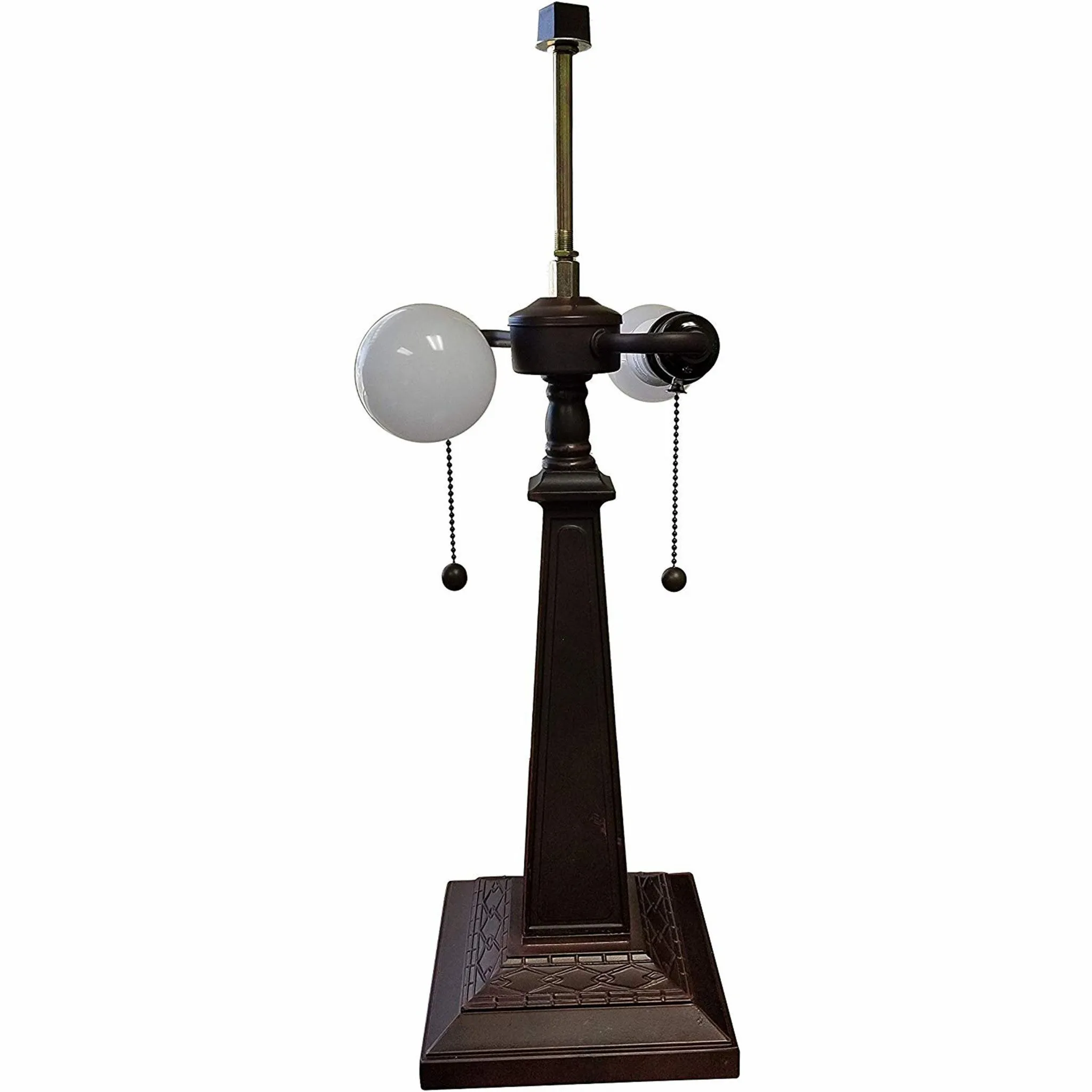 23" Stained Glass Stained Glass Antique Two Light Mission Style Table Lamp By Homeroots