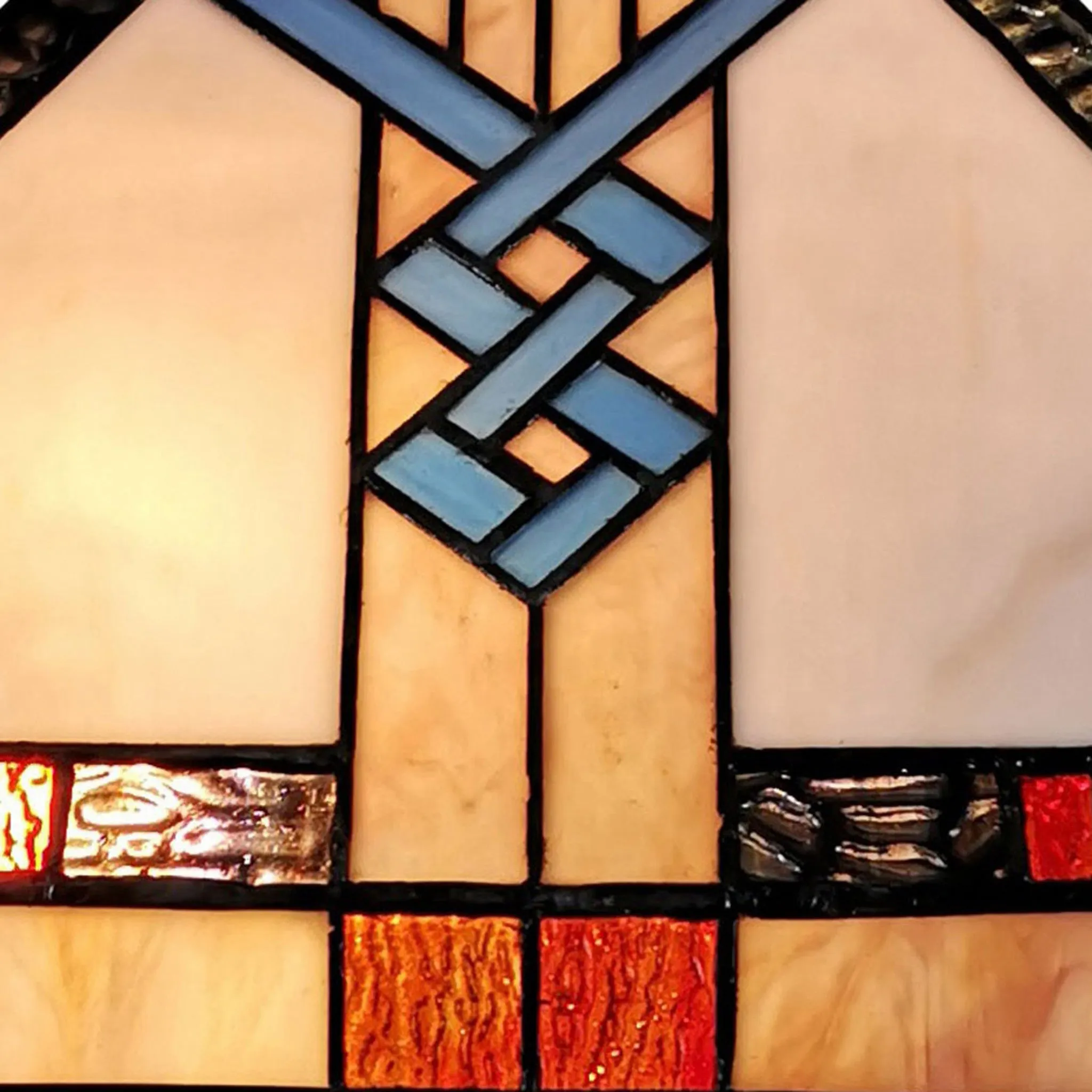 23" Stained Glass Stained Glass Antique Two Light Mission Style Table Lamp By Homeroots