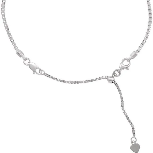 3 Inch Adjustable Box Chain Extender with Heart Tag