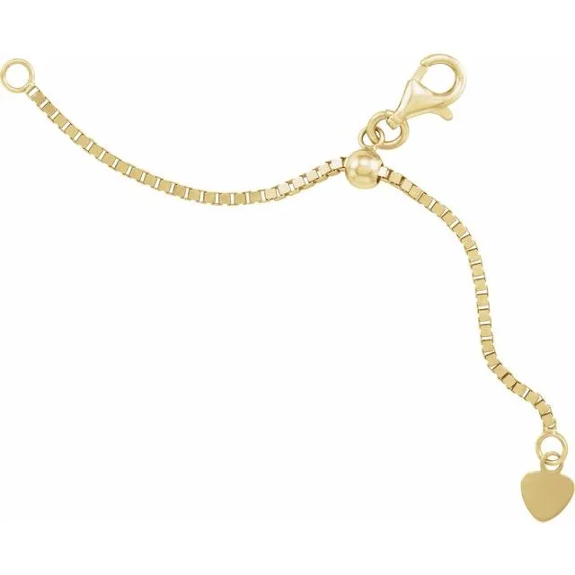 3 Inch Adjustable Box Chain Extender with Heart Tag