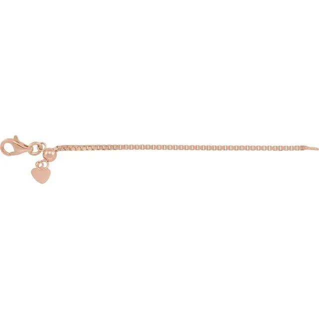 3 Inch Adjustable Box Chain Extender with Heart Tag