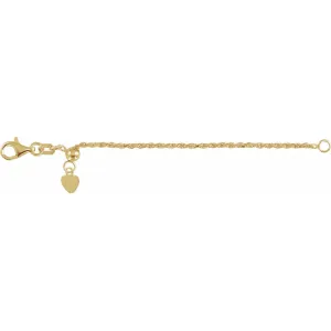 3 Inch Adjustable Rope Chain Extender with Heart Tag