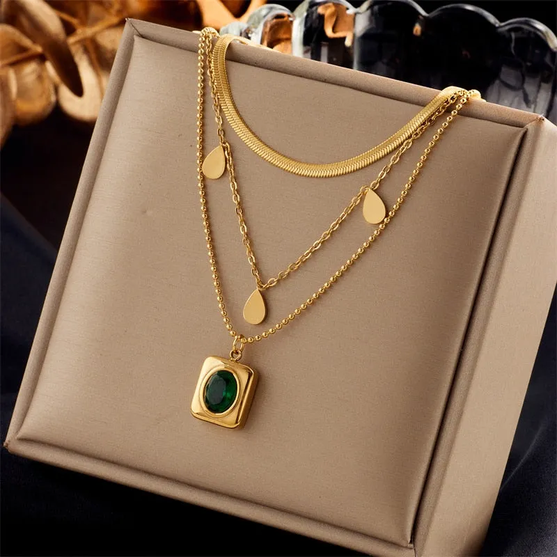 316L Stainless Steel Pearl Heart Butterfly Cross Pendant Necklace For Women