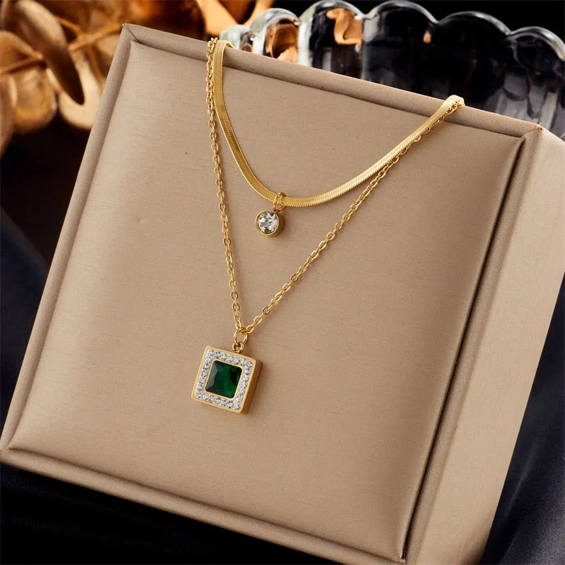 316L Stainless Steel Pearl Heart Butterfly Cross Pendant Necklace For Women