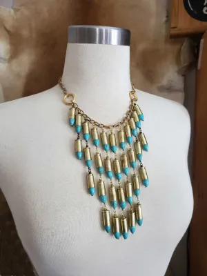 32 Auto Turquoise Teardrop Statement Necklace