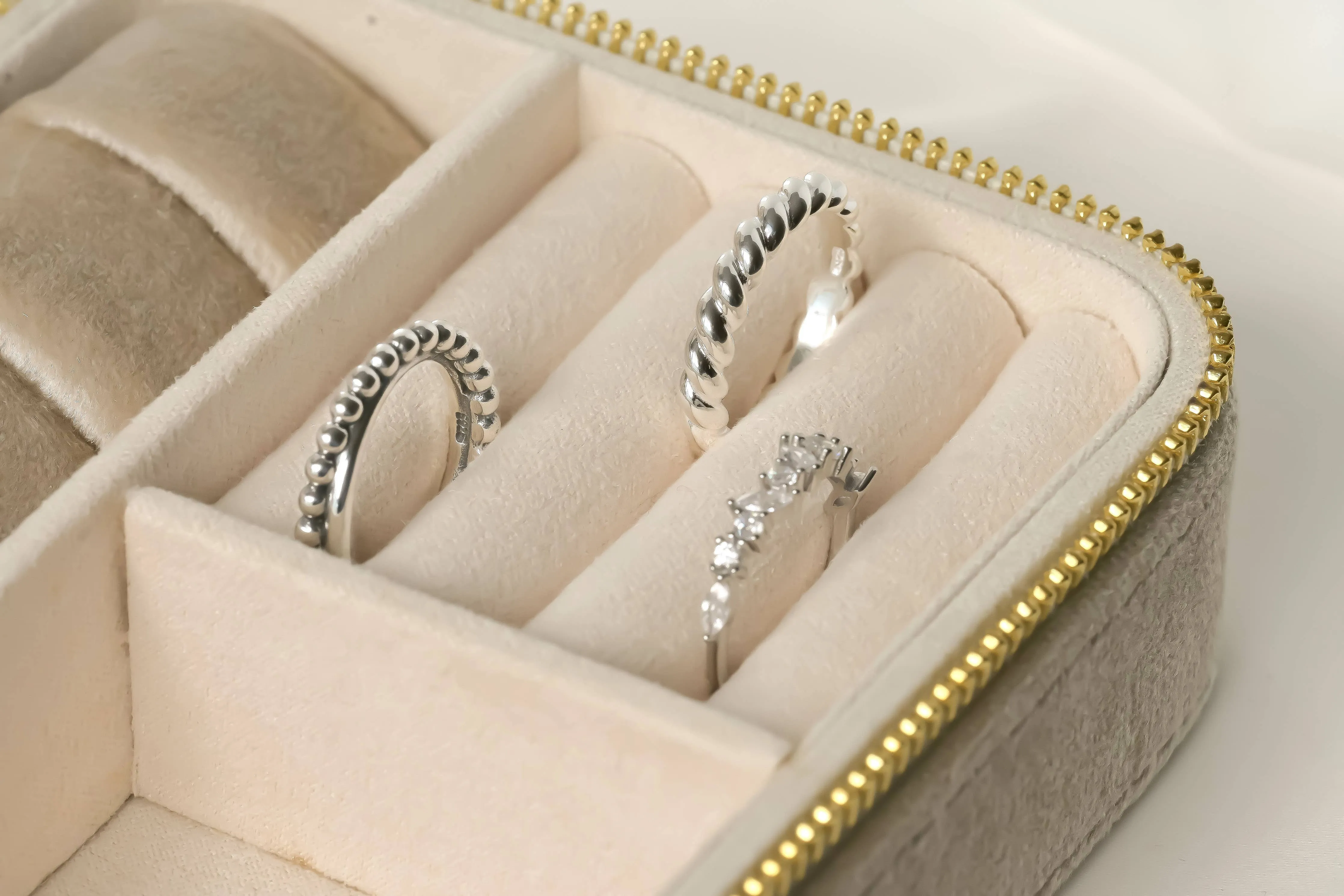 925 Silver Open Rings - Diamond Ring - Croissant Ring