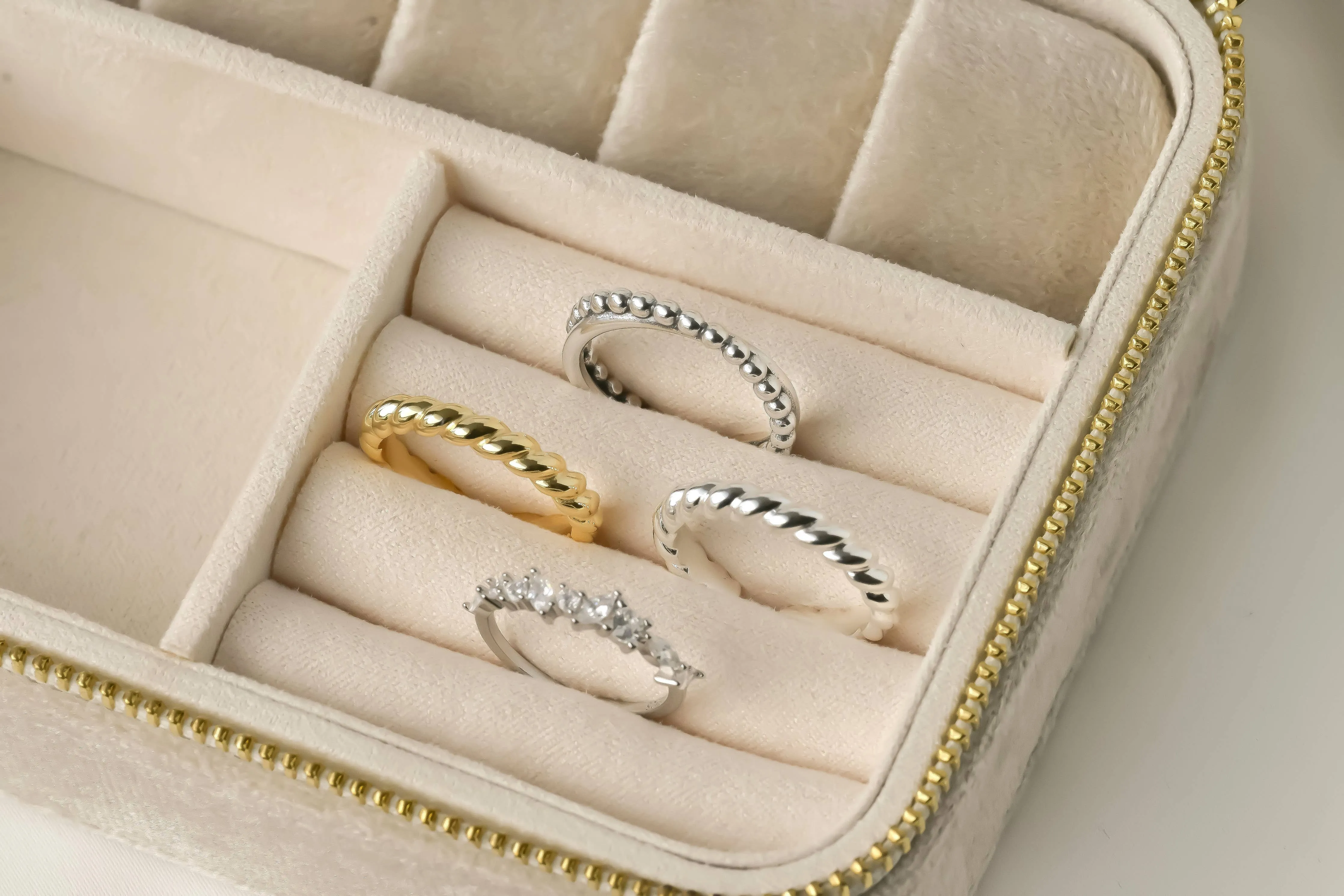 925 Silver Open Rings - Diamond Ring - Croissant Ring