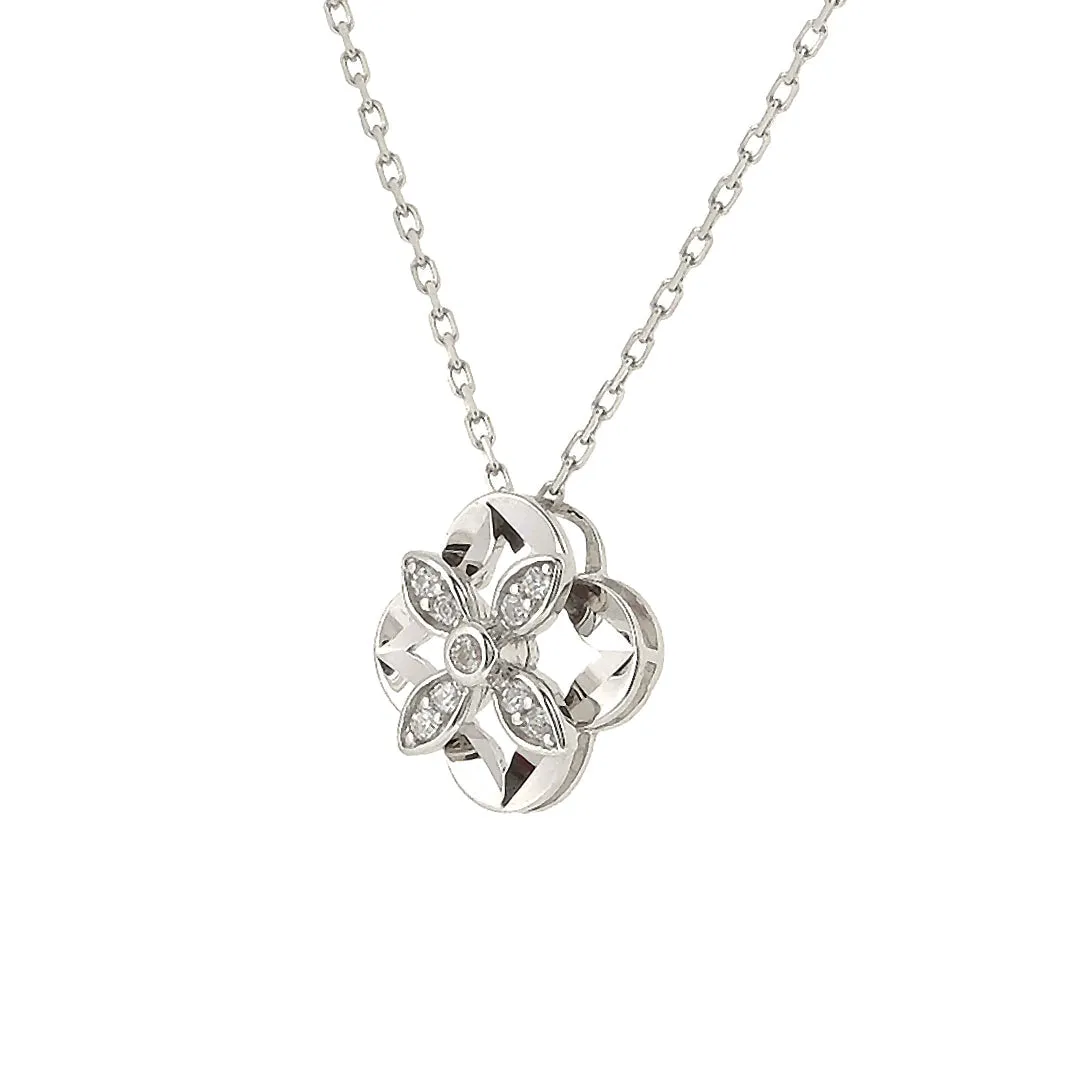 925 Sterling Silver Floral Flourish Pendant Chain Online